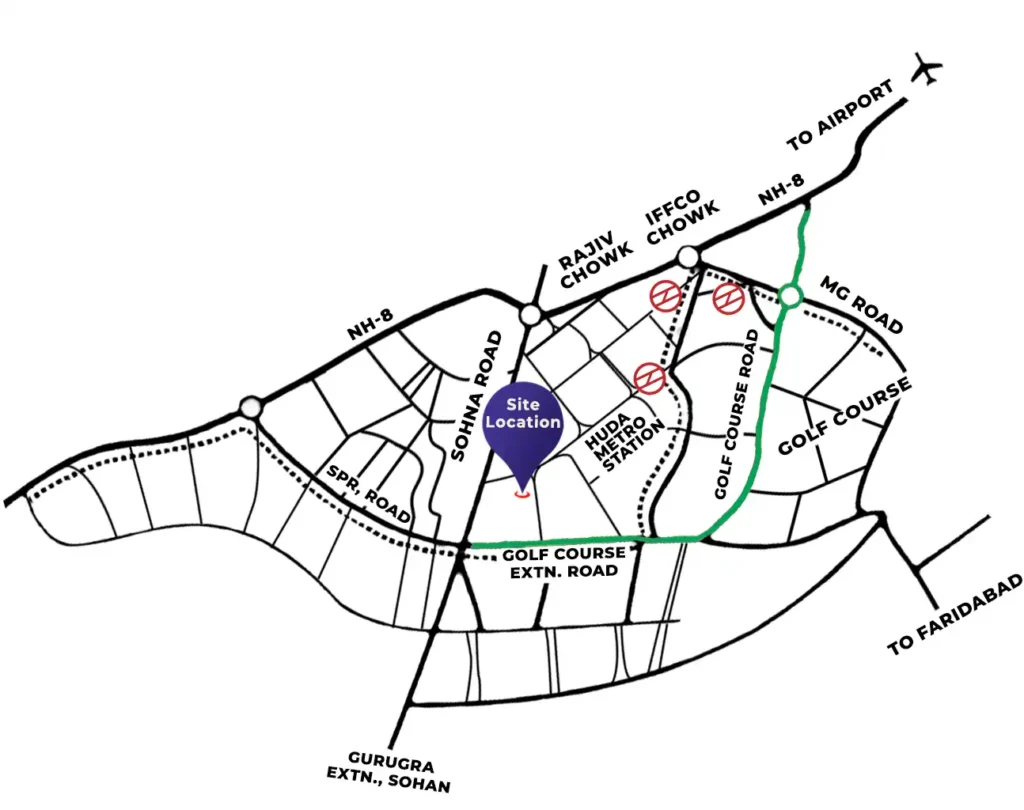 black color dotted lines locations of premium residencies